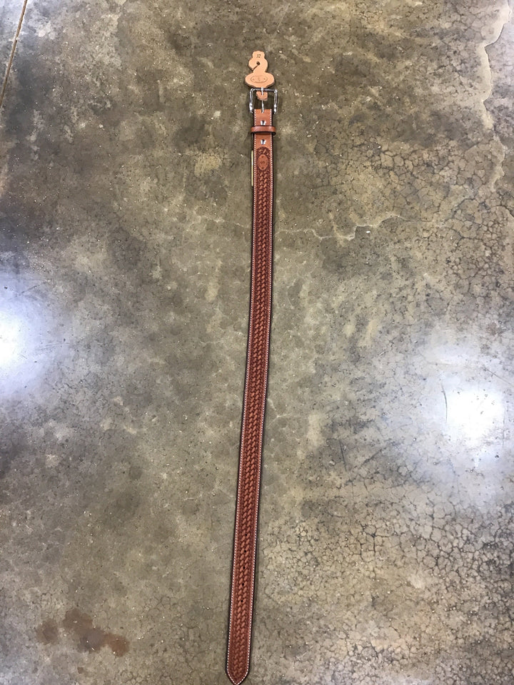 Tan/Brown Woven Leather Belt