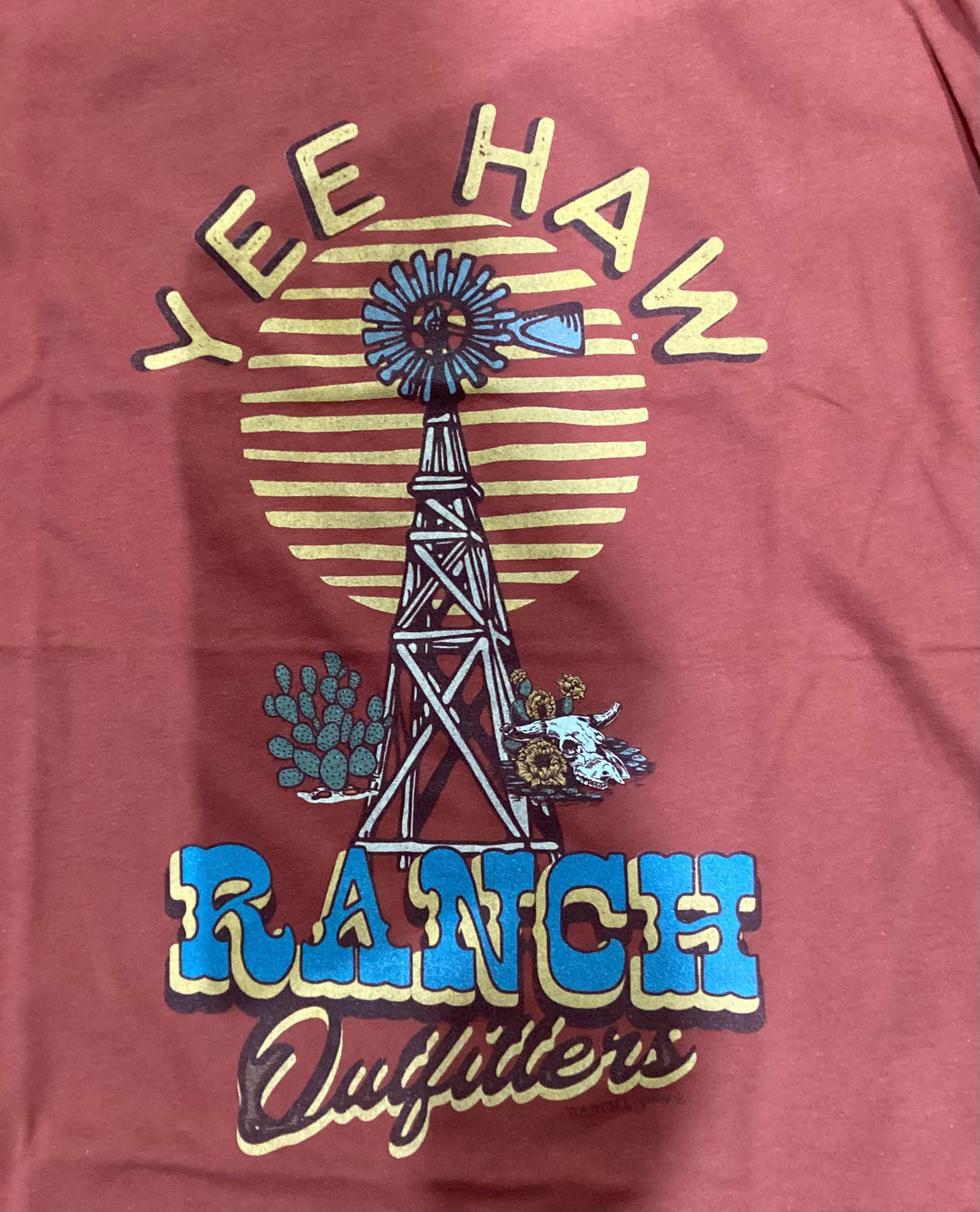 RANCH WATER - YEE HAW RANCH OUTFITTERS TEE SHIRT - RUST