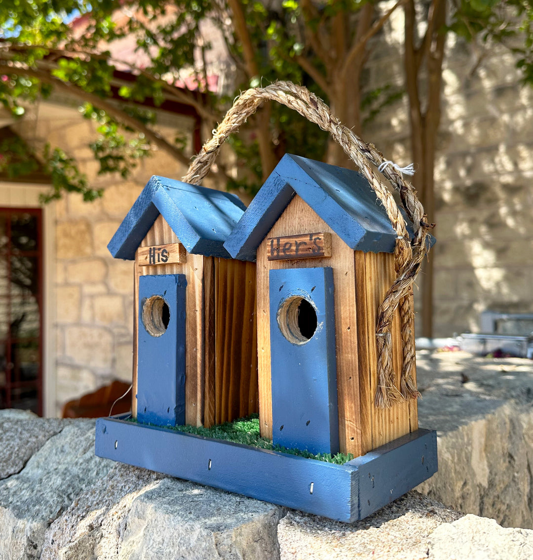 Small His & Her's Outhouse Birdhouse