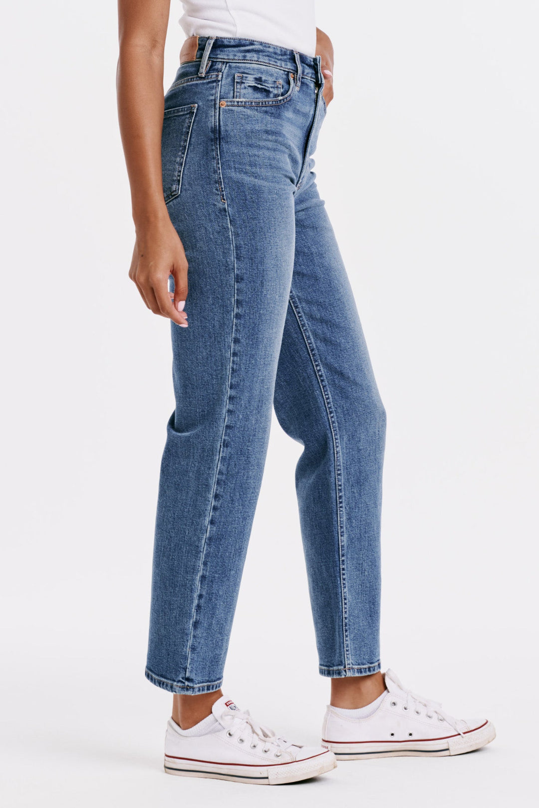 90S SUPER HIGH RISE ANKLE STRAIGHT JEANS