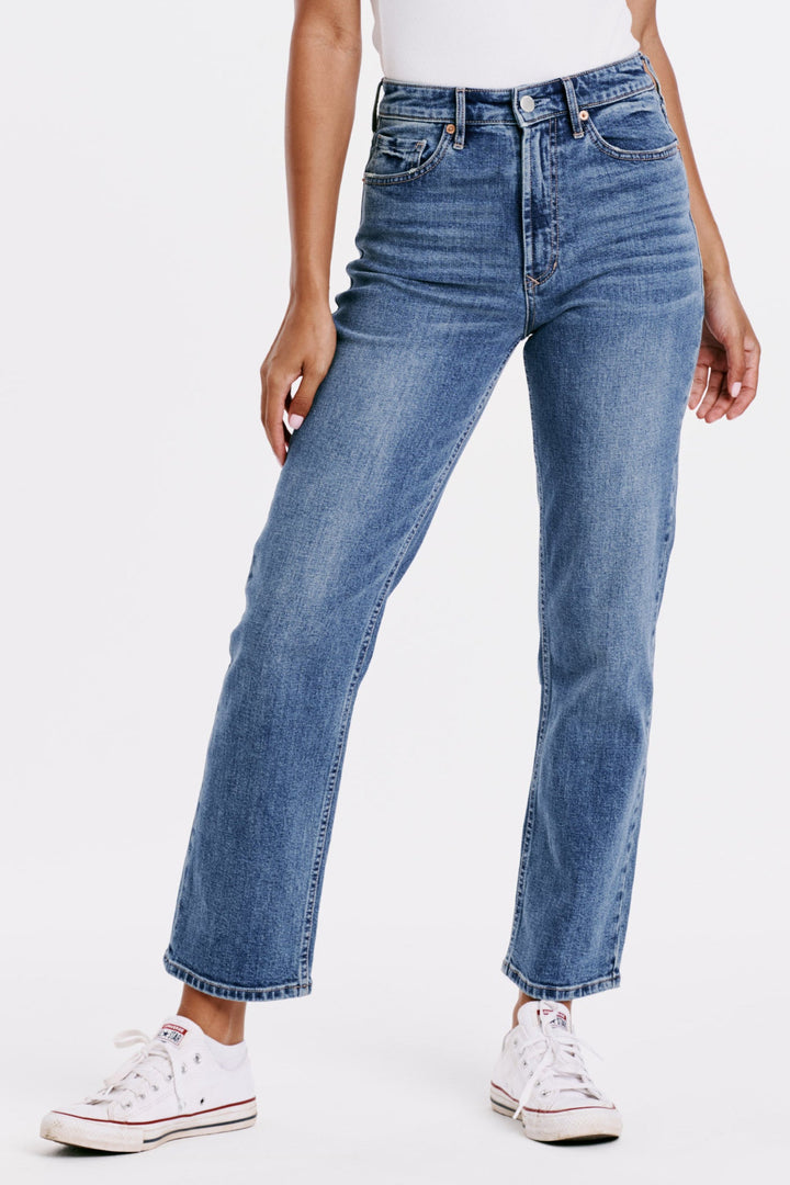 90S SUPER HIGH RISE ANKLE STRAIGHT JEANS